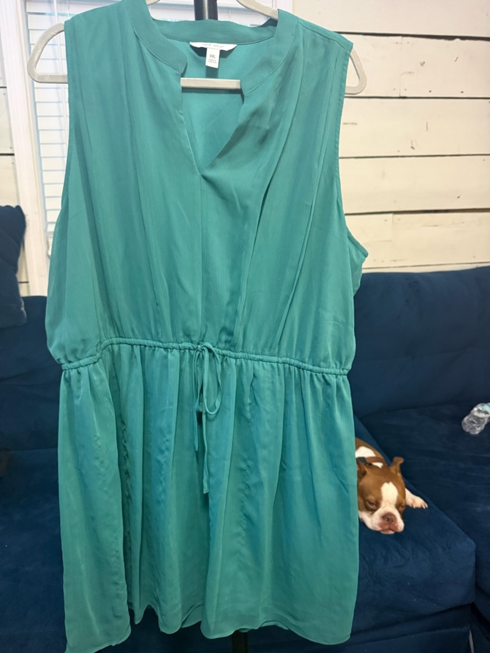 Nine West Teal Sleeveless Tunic Top